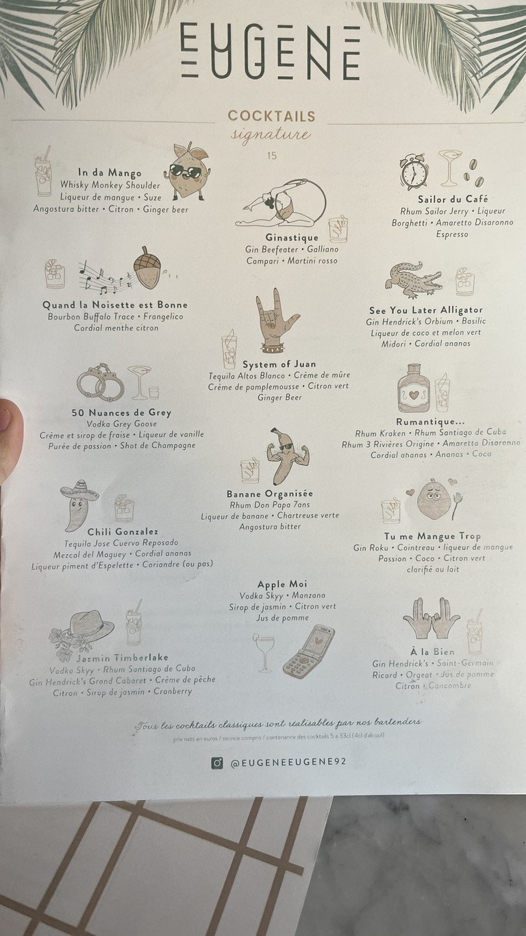 Eugène Eugène menu 3