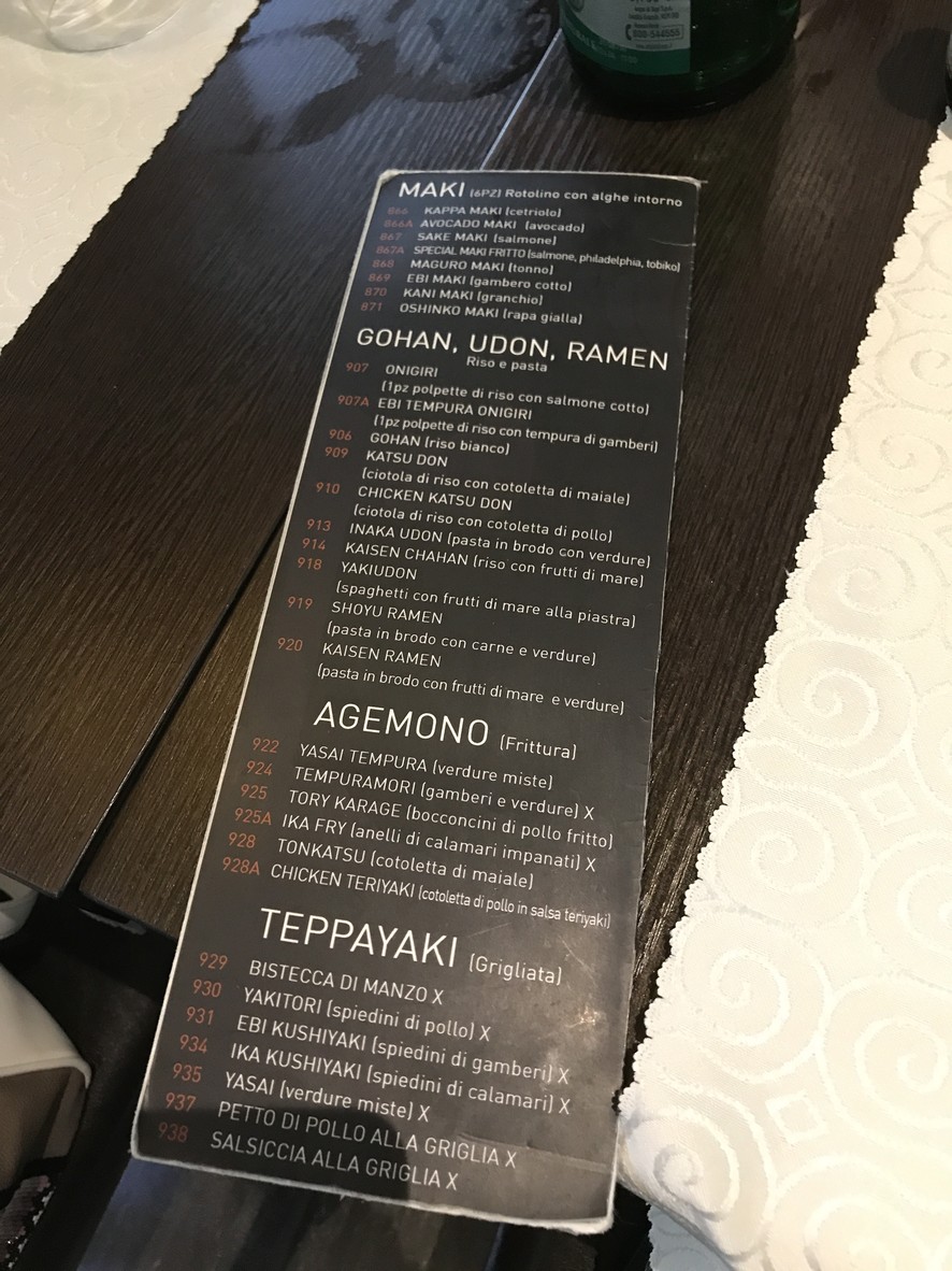 Ristorante Kaji menu 3