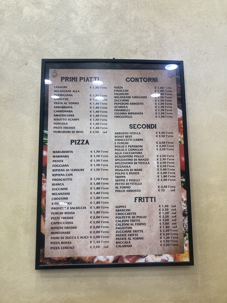The house of the Supplì menu 1
