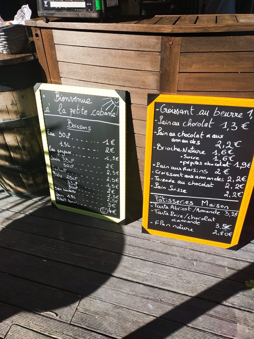 La petite cabane menu 2