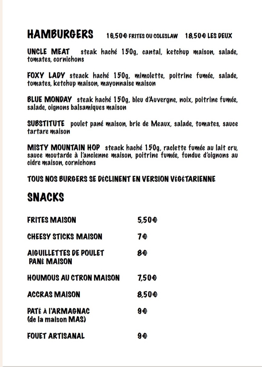 Le Lock Groove menu 1