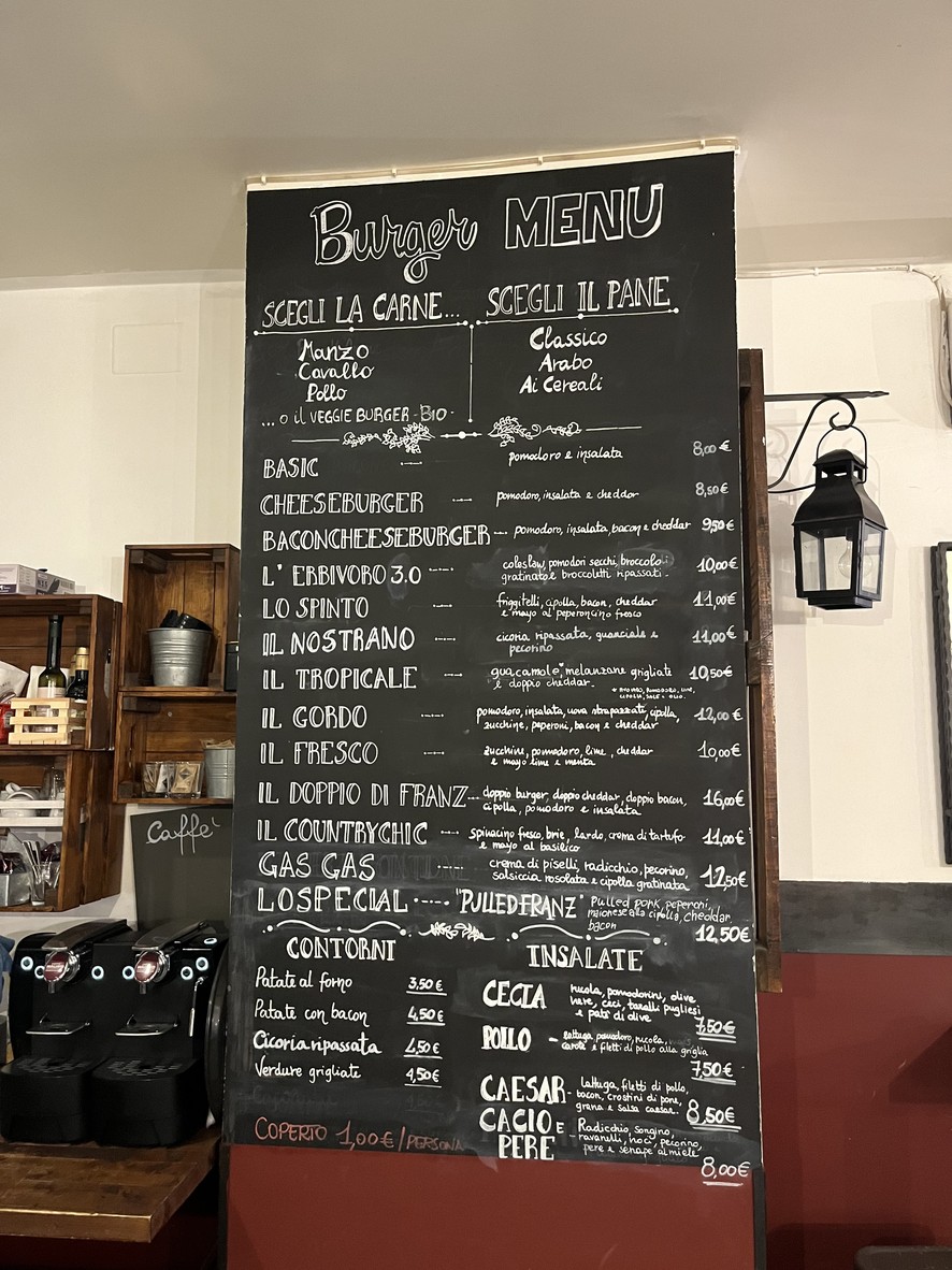 Franz Burger menu 2