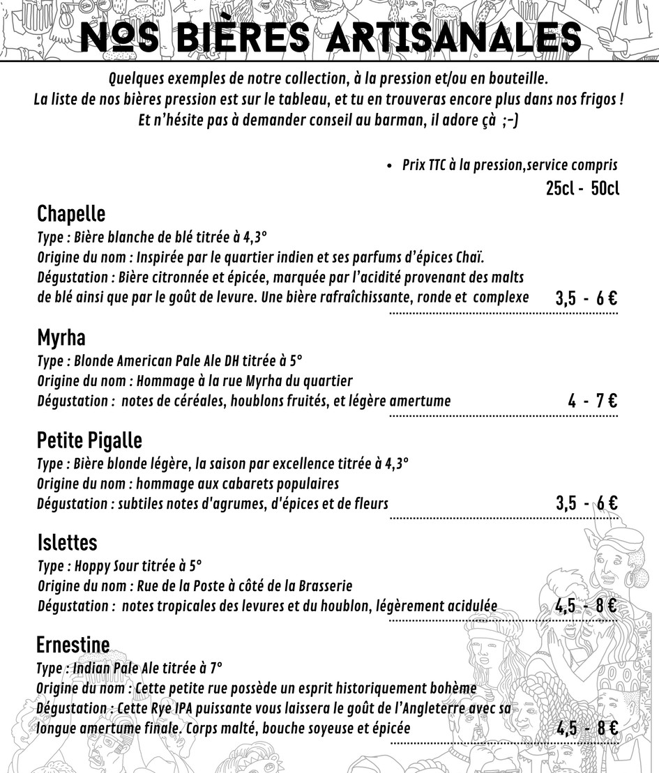 Brasserie de la Goutte d'Or menu 2
