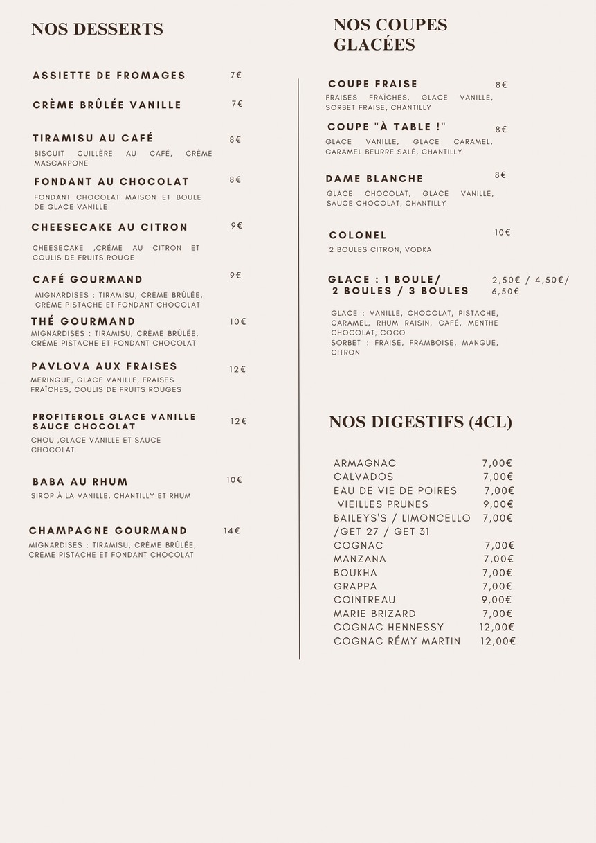 À _ Table ! menu 3