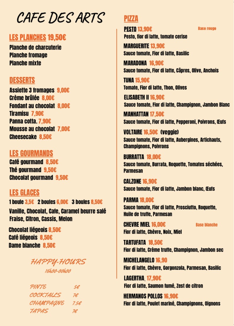 Café des Arts - Restaurant, Brasserie - Paris 11 menu 3