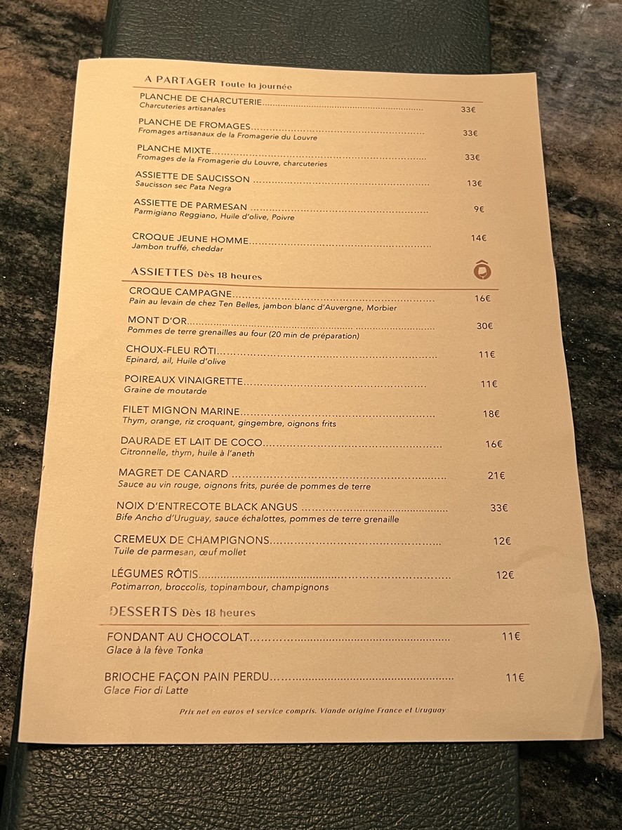 Ô Chateau menu 1