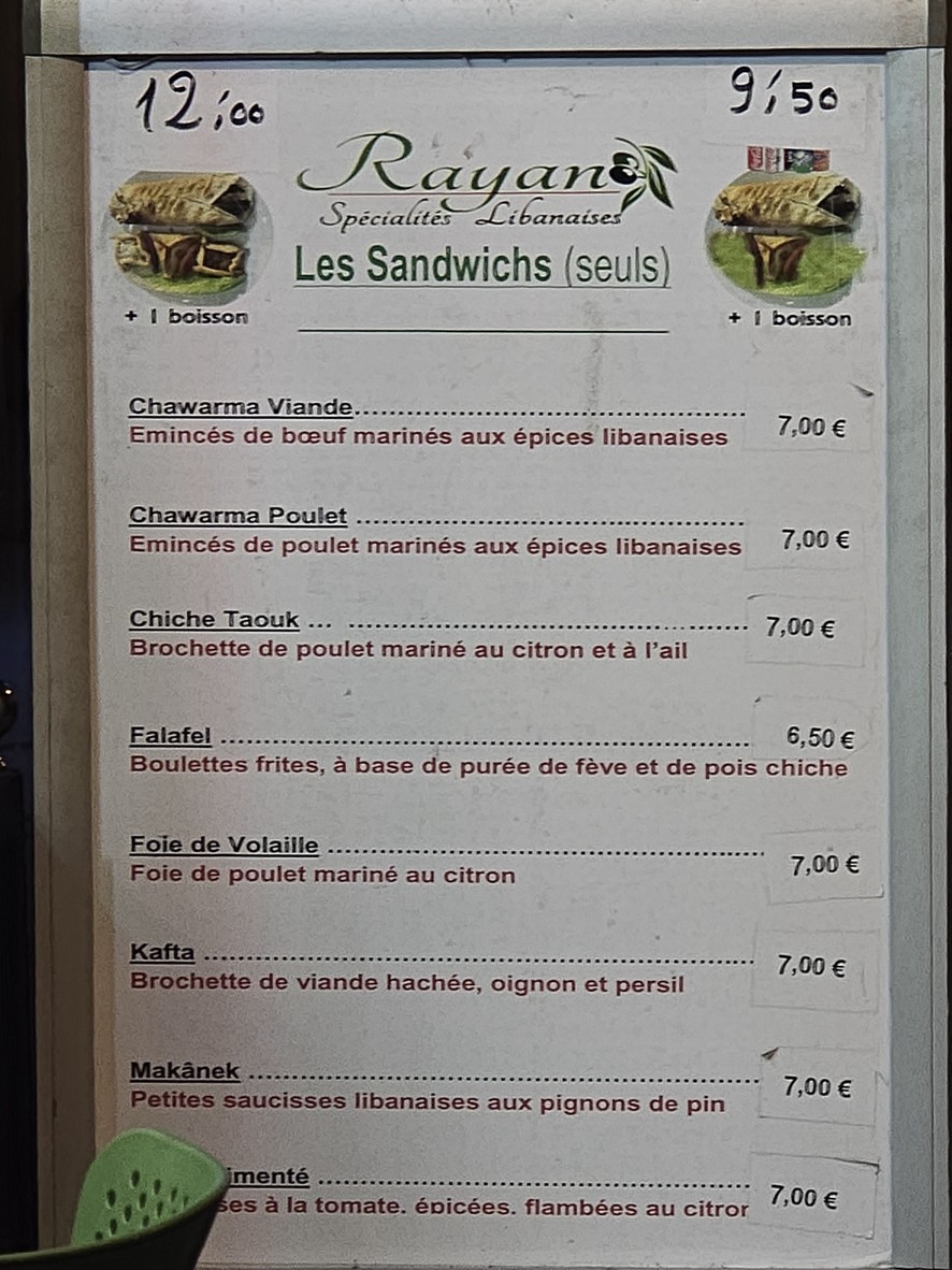 Restaurant Rayan menu 4