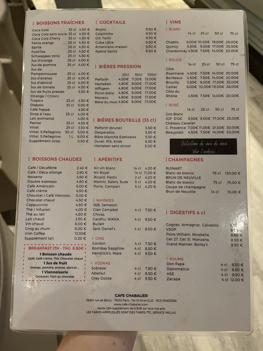 Café Chabalier menu 2