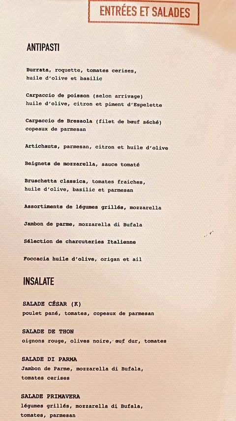 Di Carla menu 1