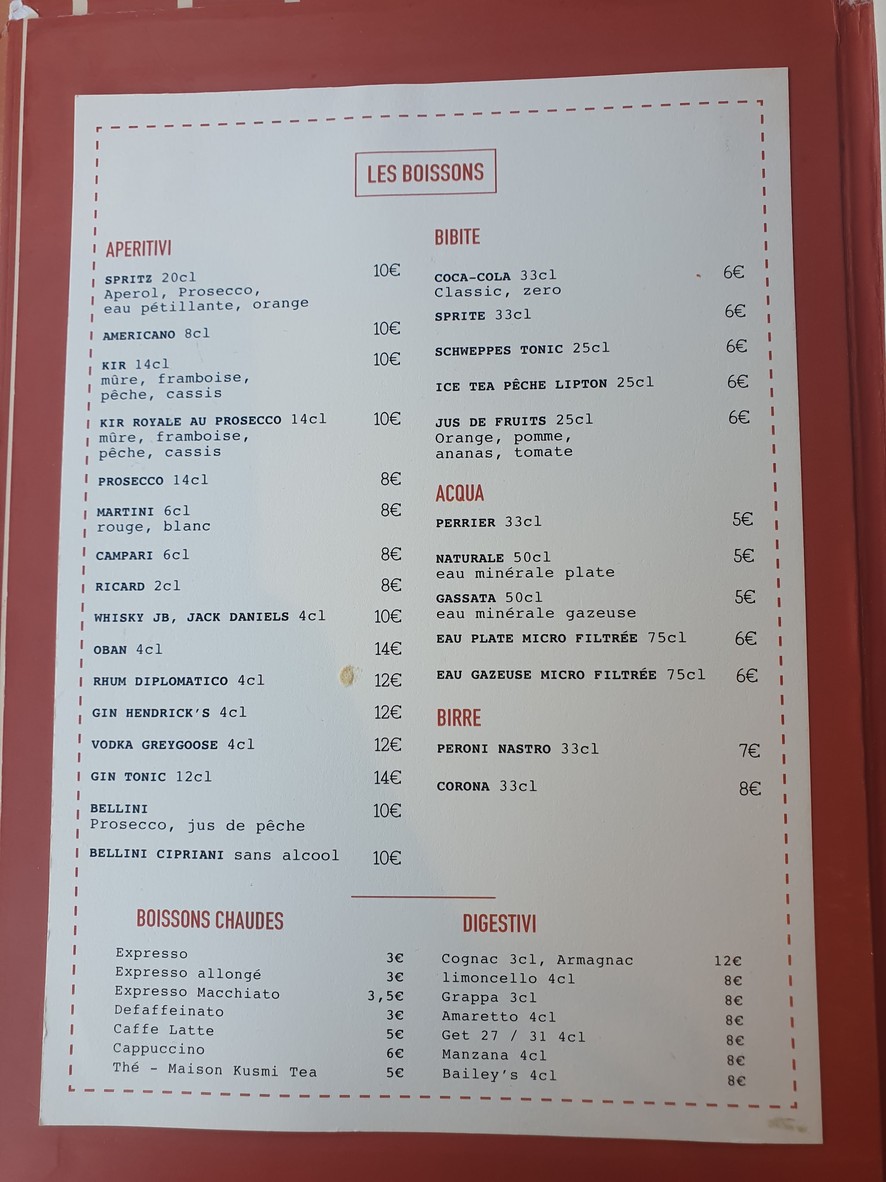 Di Carla menu 3