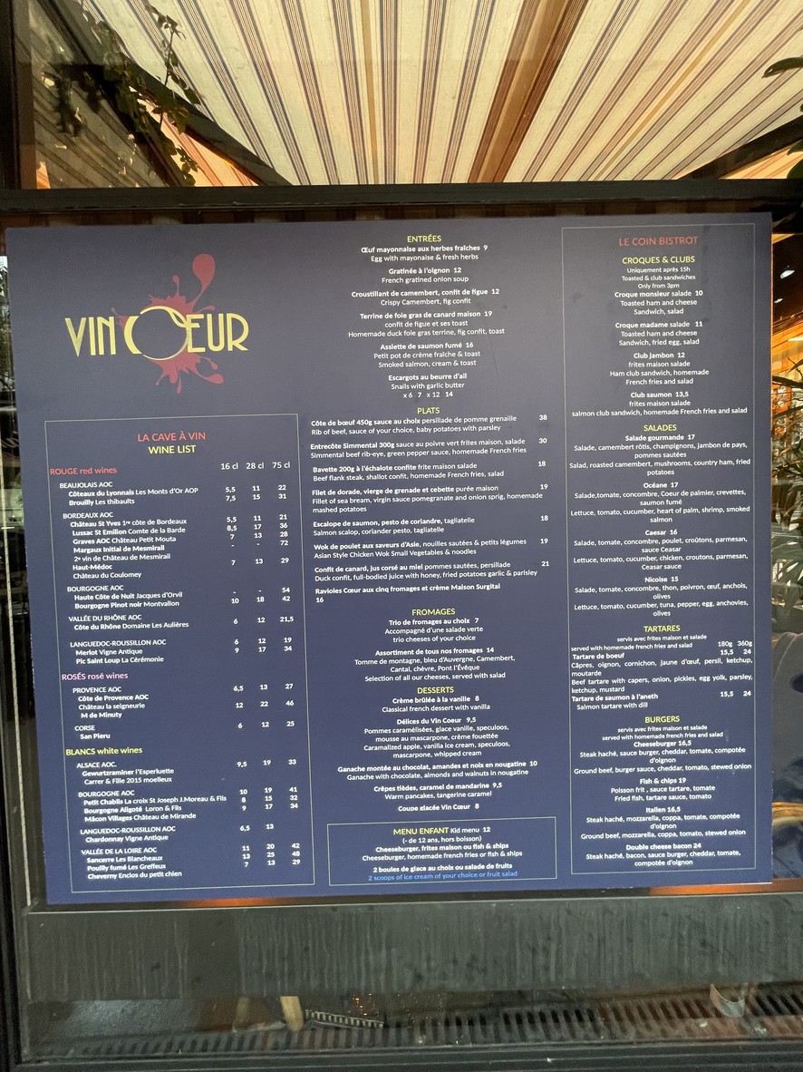 Le Vin Coeur menu 2