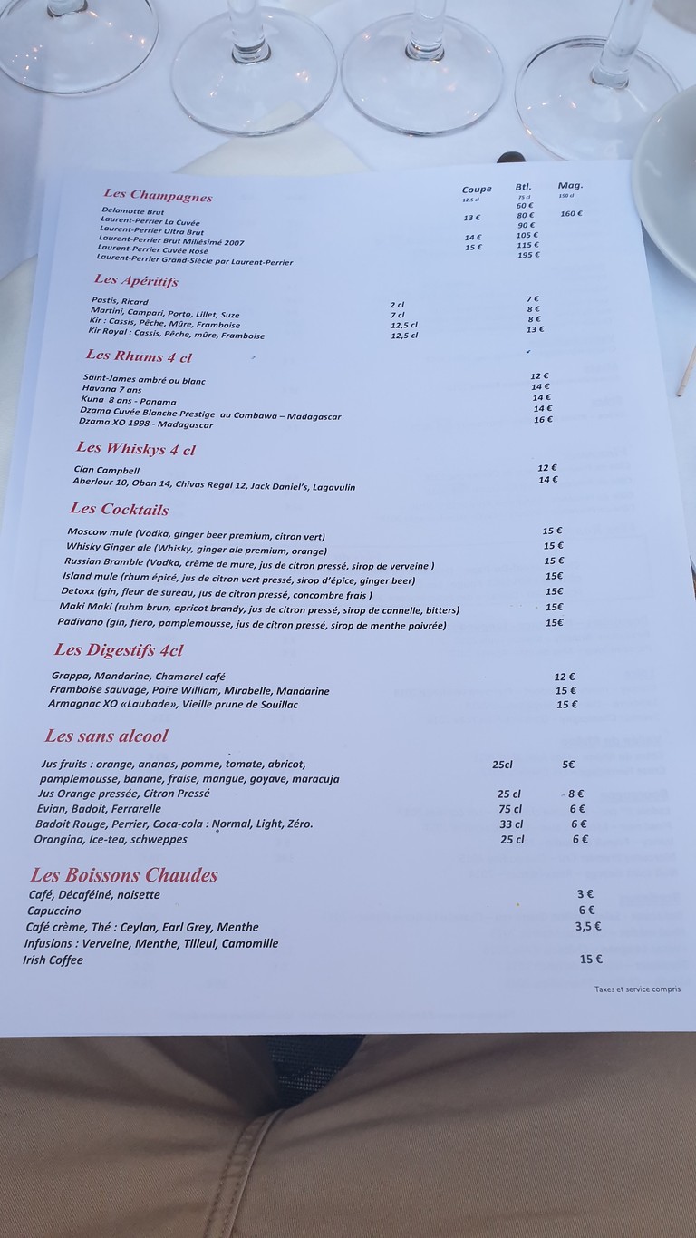 Le Petit Poucet menu 3