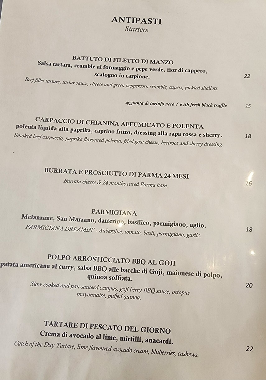 Unik Restaurant menu 1
