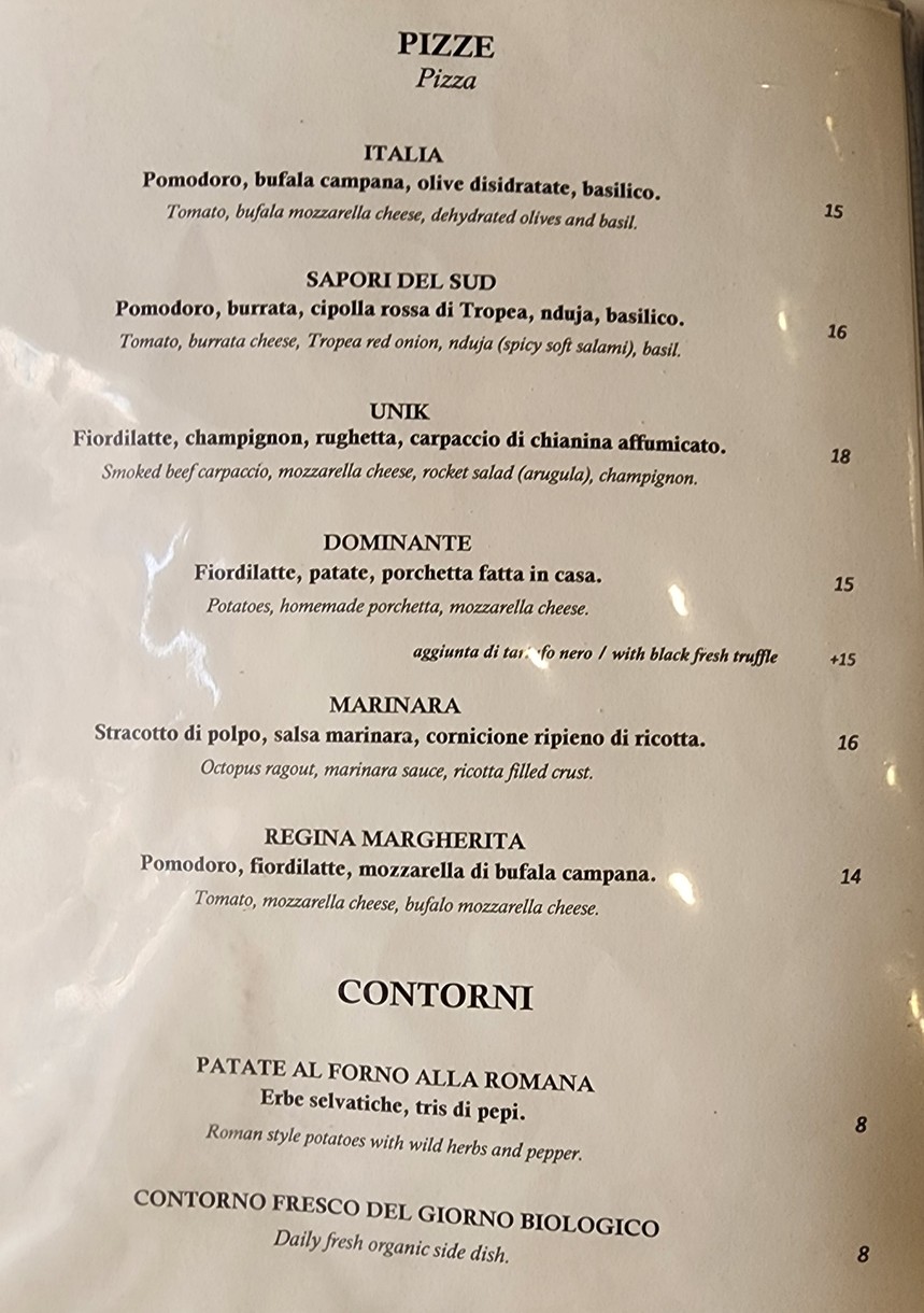 Unik Restaurant menu 4