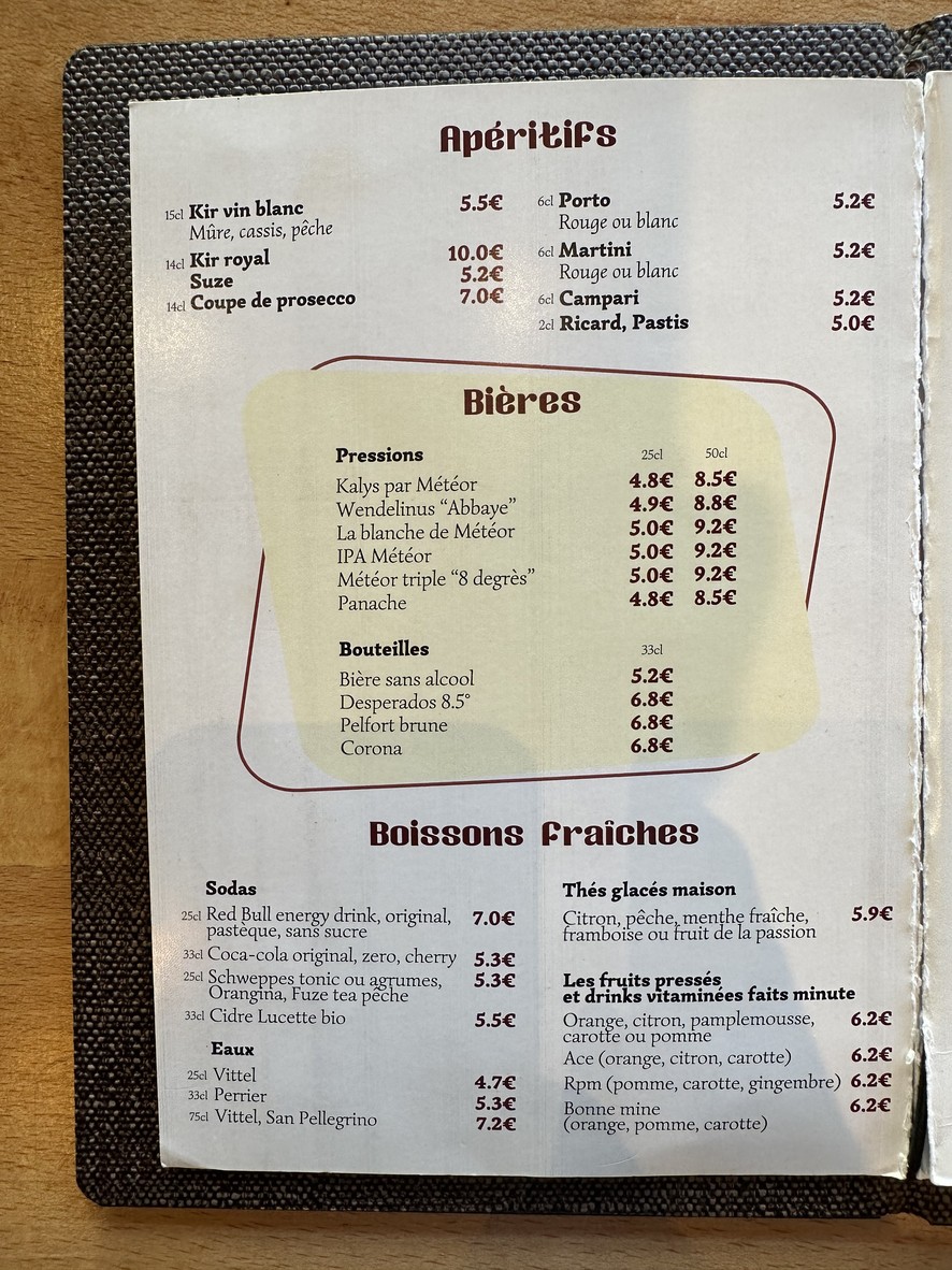 Le Canon de la Nation menu 3