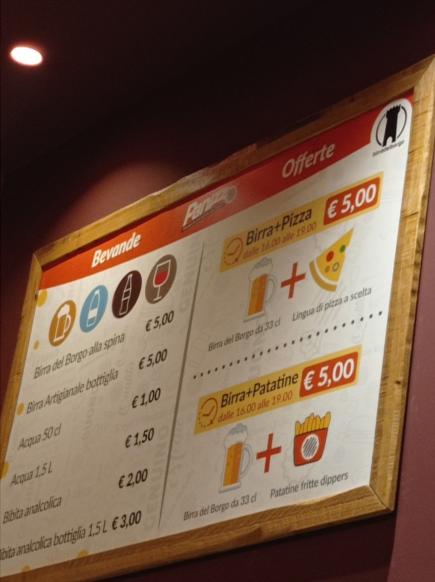 Panizzo Centocelle menu 2