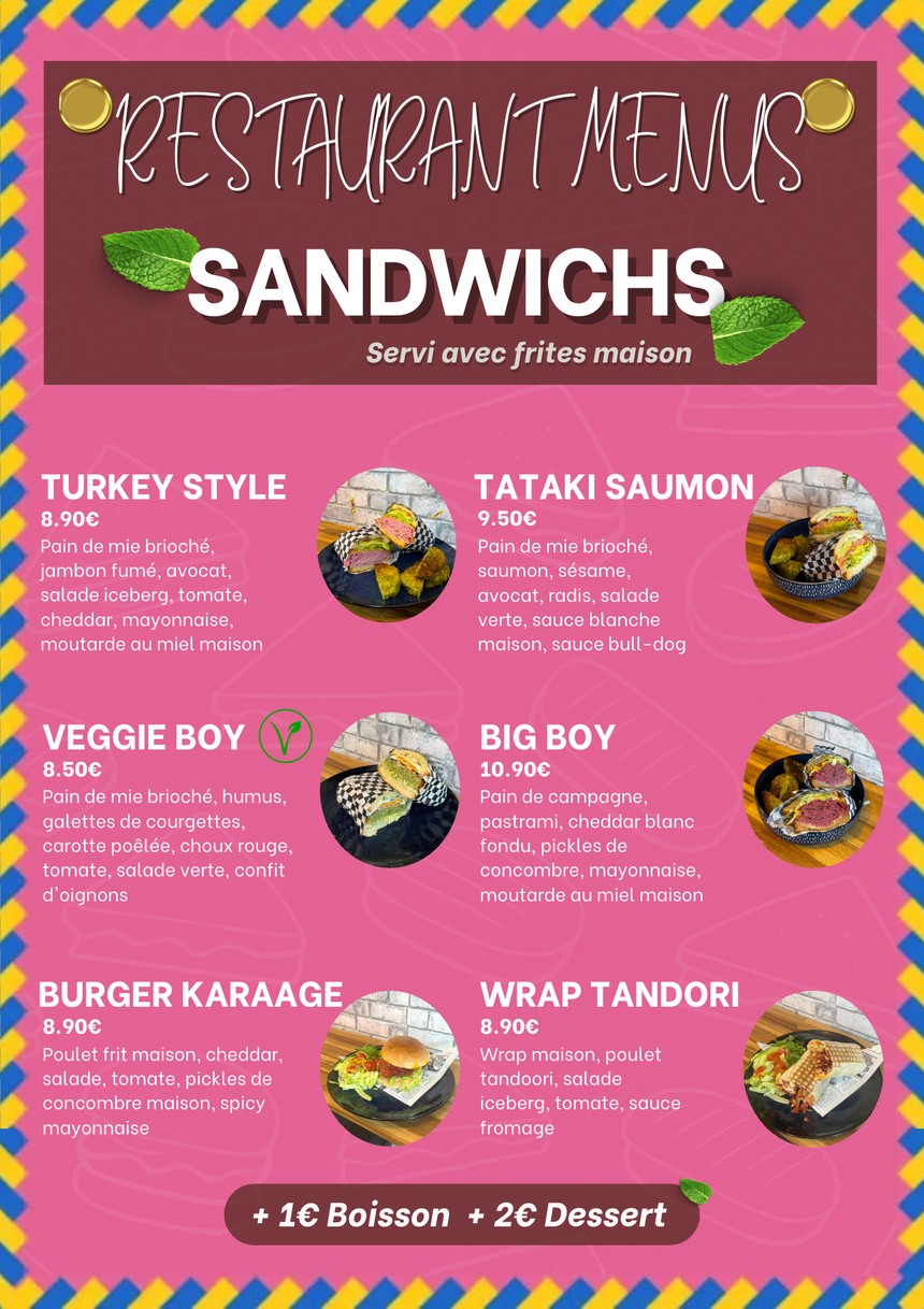 Restaurant Menus menu 2