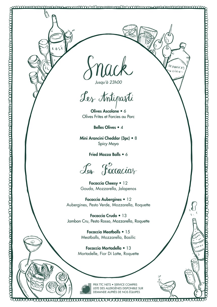 Le Perchoir menu 2