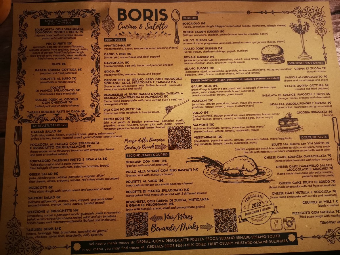Boris Cucina & Salotto menu 1