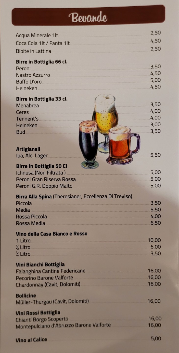 Pizzeria La Villetta menu 2