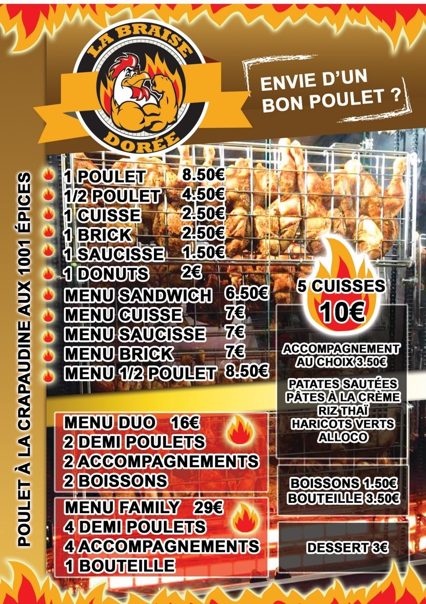 LA BRAISE DORÉE menu 1