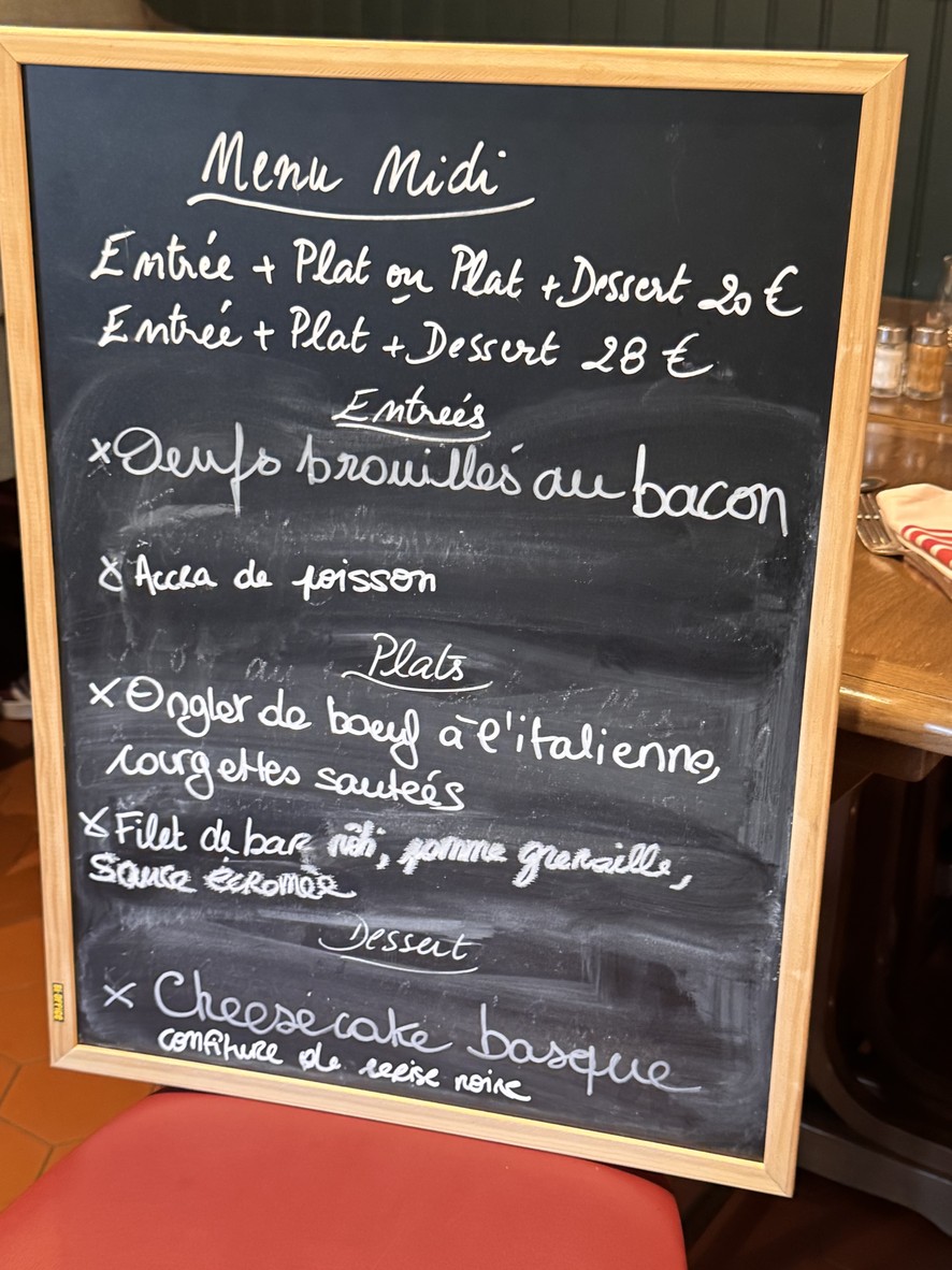Auberge Etchegorry menu 2