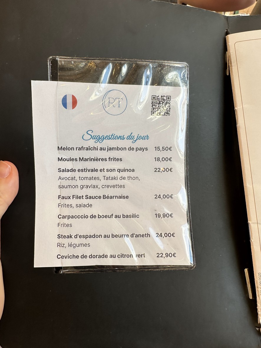 Le Marais Restaurant Paris menu 6
