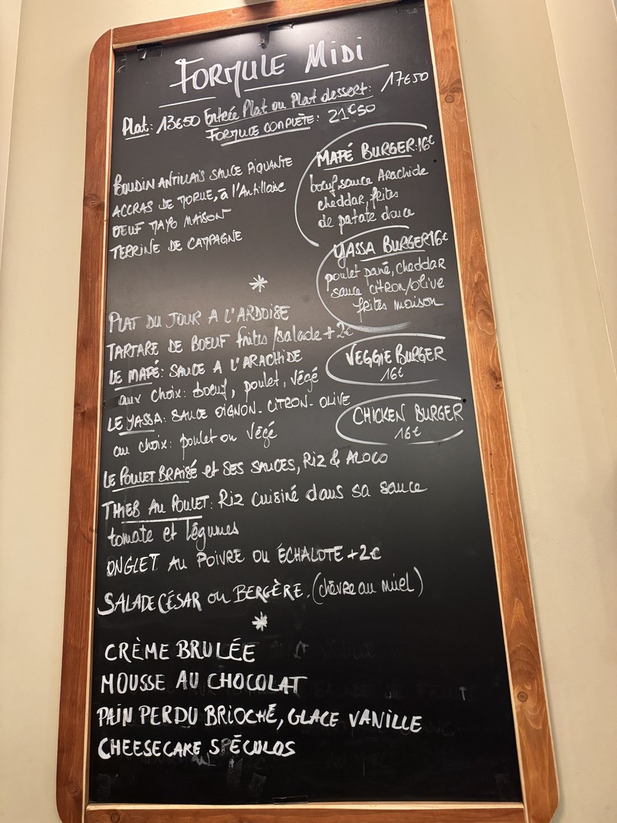 Bistrot Père menu 1