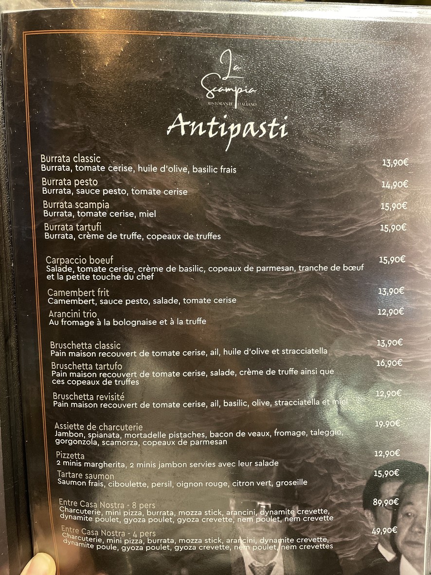 La Scampia menu 1