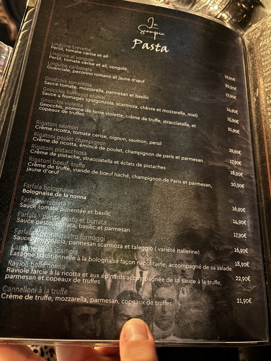 La Scampia menu 3