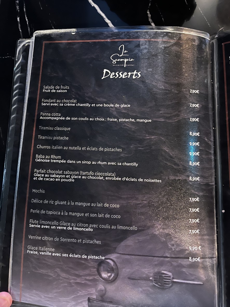 La Scampia menu 5