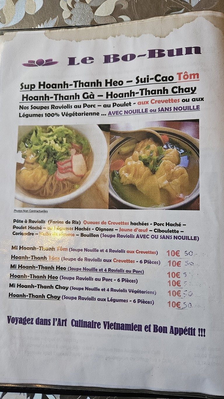 Restaurant Soleil d'Or Paris menu 3