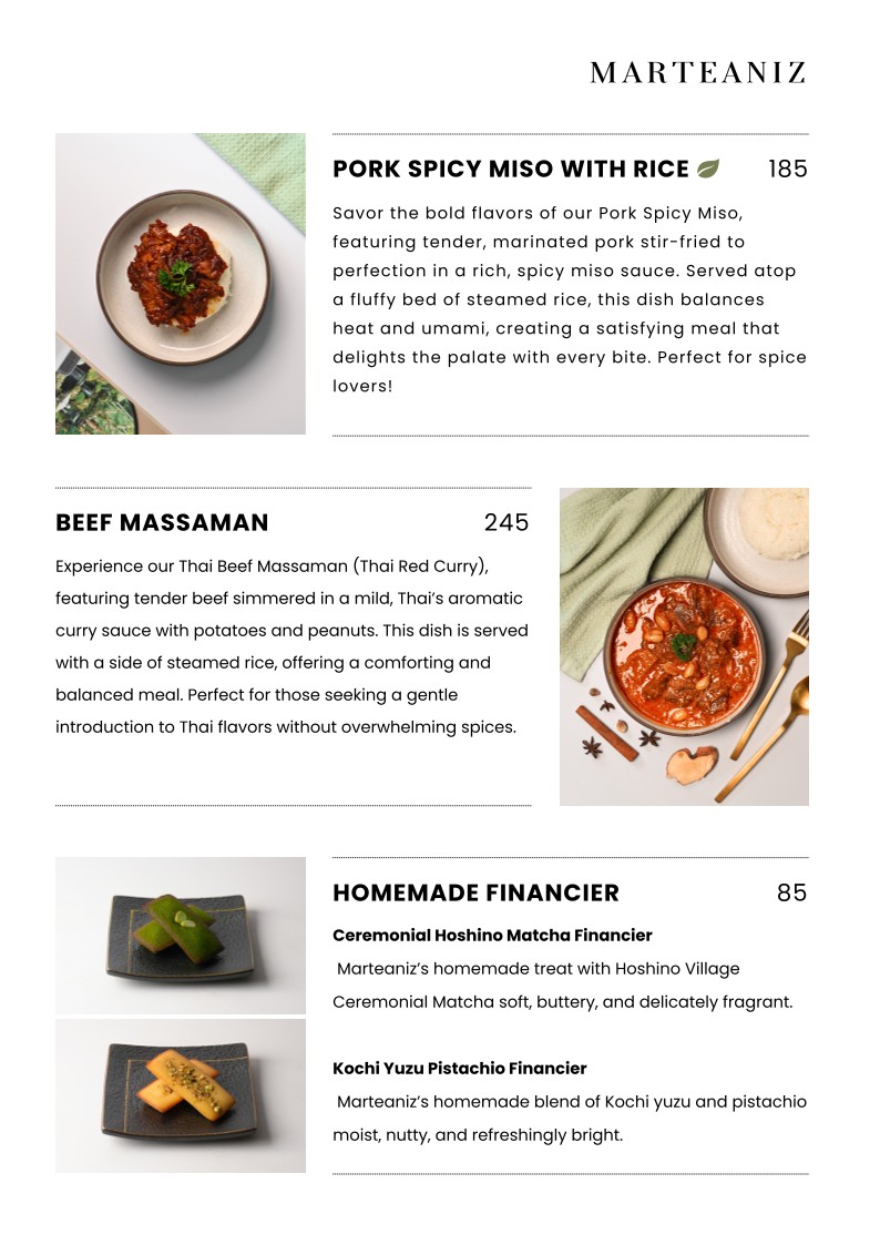 MARTEANIZ • Mystic Teahouse & Mixology menu 1