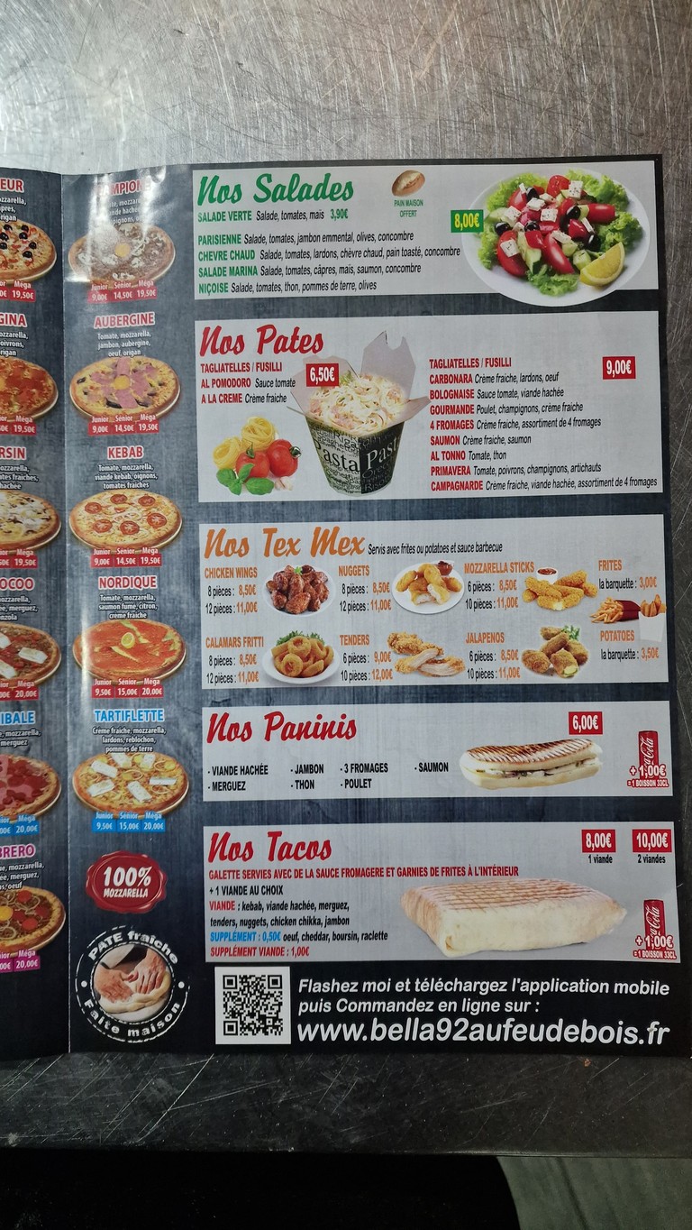 Bella 92 menu 2