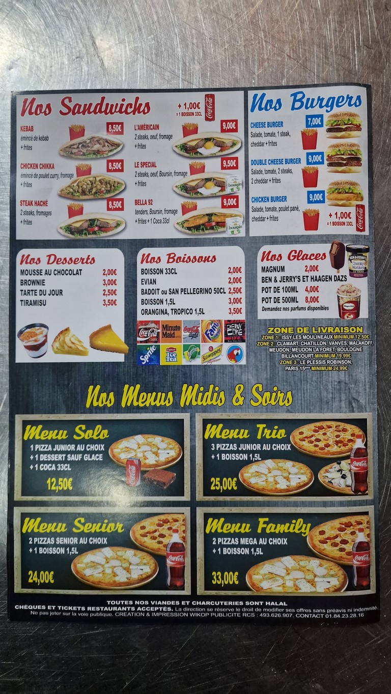 Bella 92 menu 3