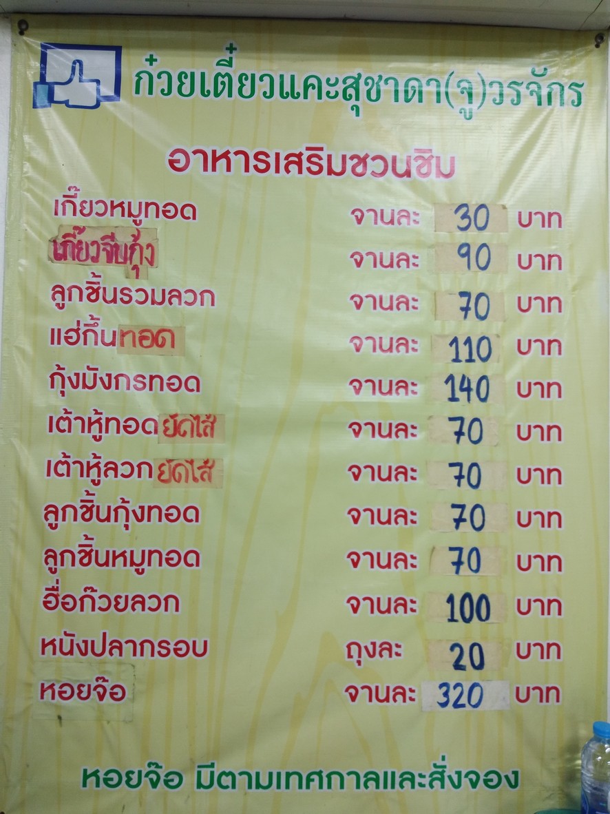 Guay Tiew Kha Suchada (Joo) Worajak, Worajak Market Branch menu 2