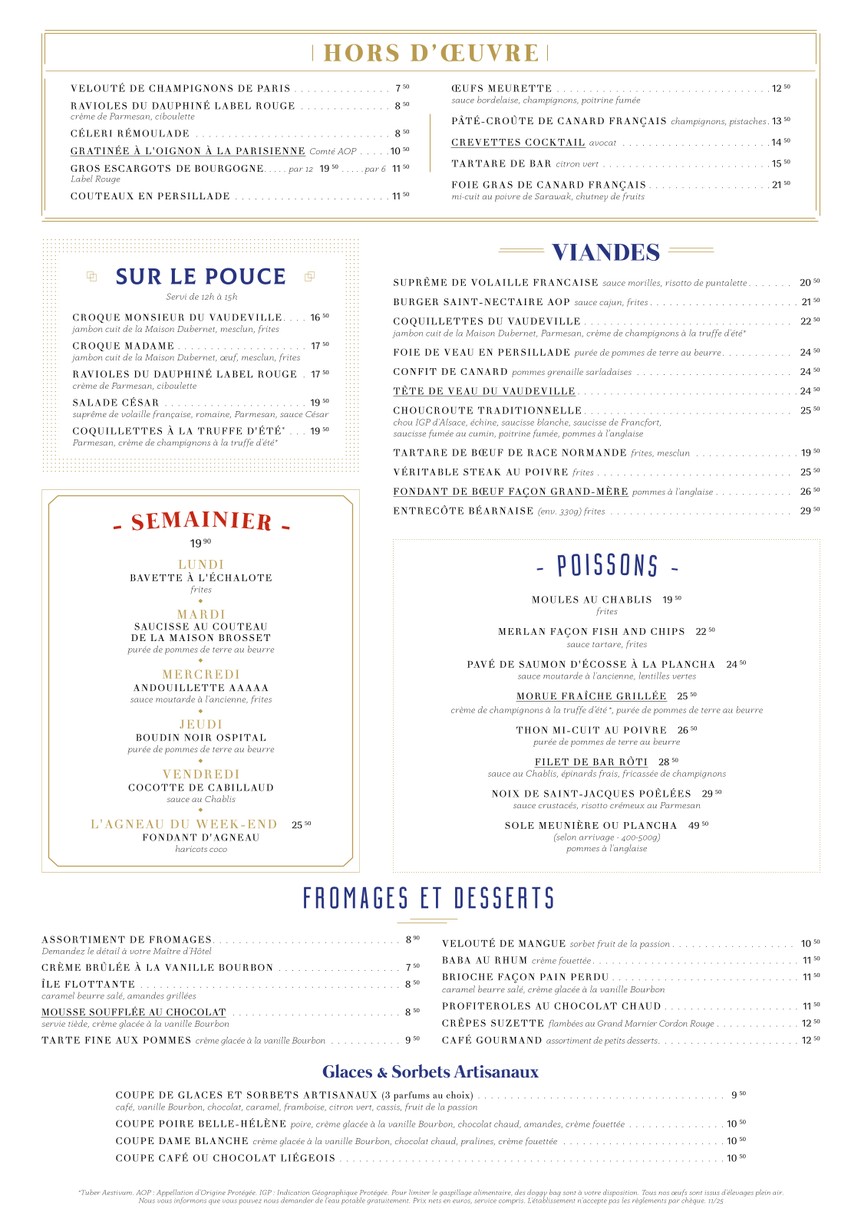 Vaudeville menu 1
