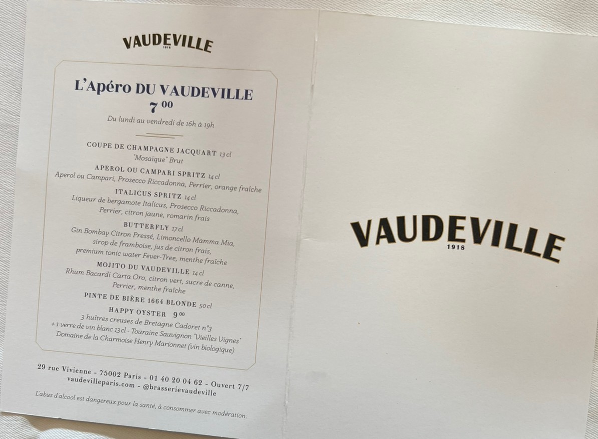Vaudeville menu 3