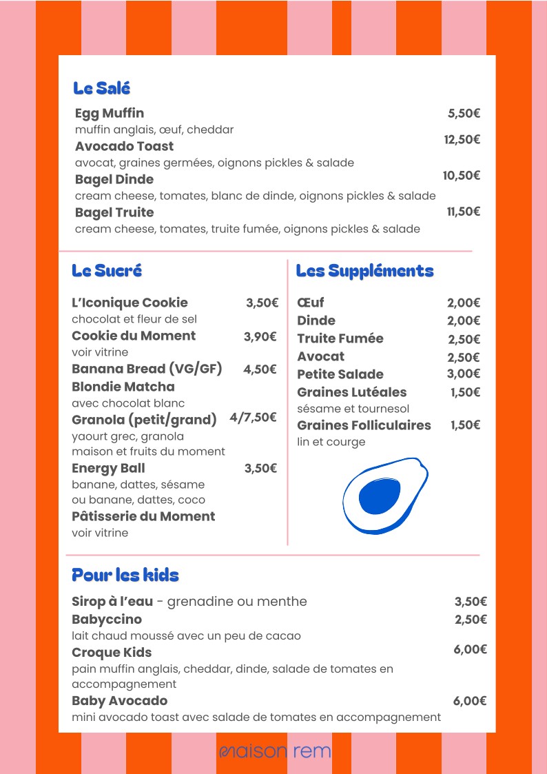 Maison Rem menu 2