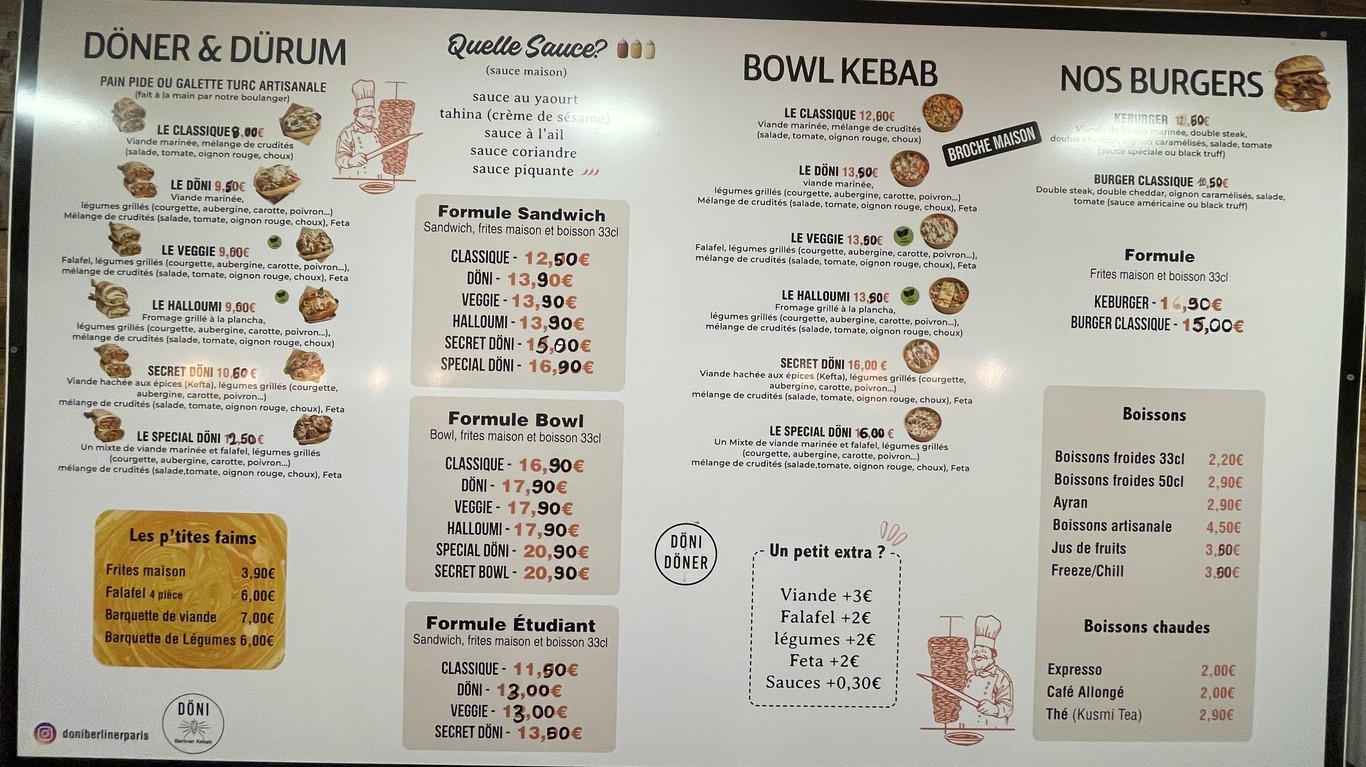 Döni Berliner Paris menu 1