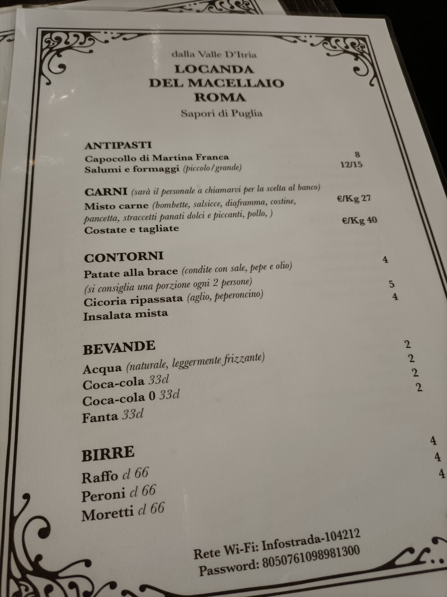 La Locanda del Macellaio menu 1