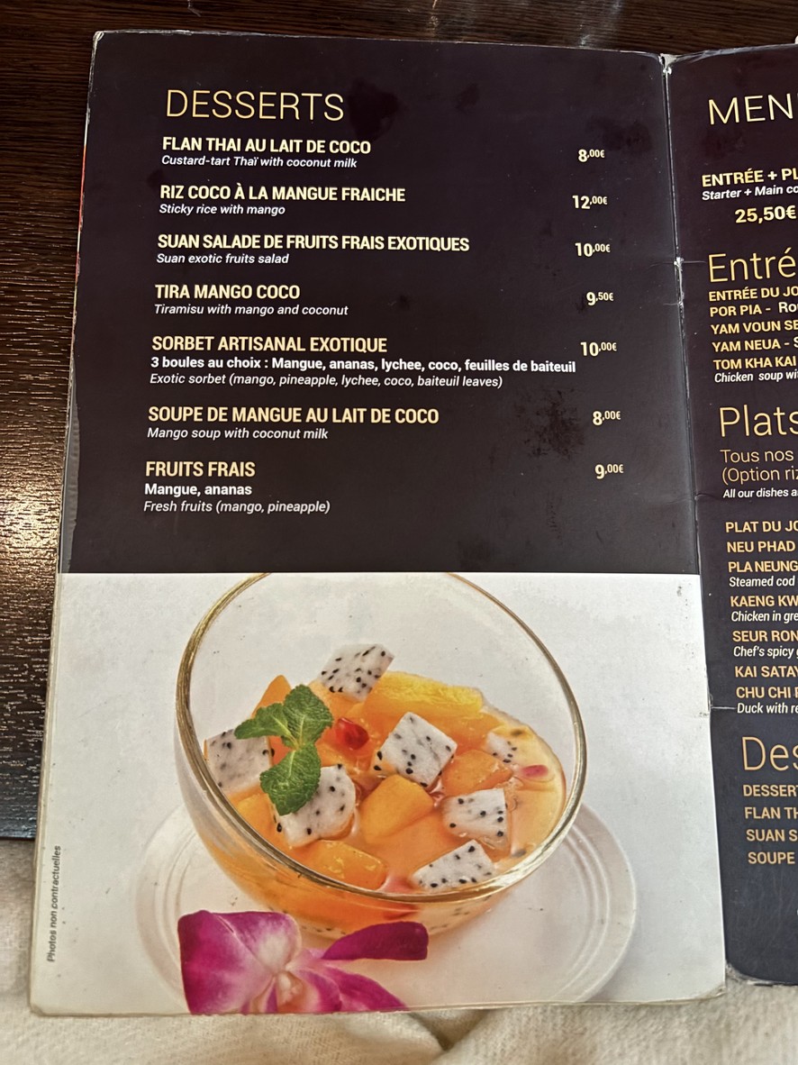 Suan Thaï Le Haut Marais menu 4