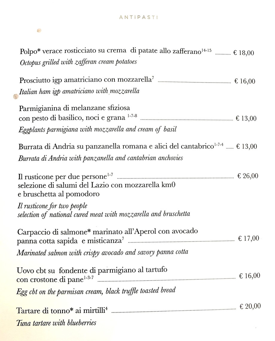 Ristorante Arlù menu 1