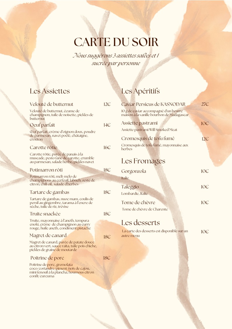 Scaria — Restaurant Paris 11 menu 1