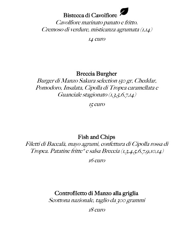 Breccia - Trattoria Moderna menu 6