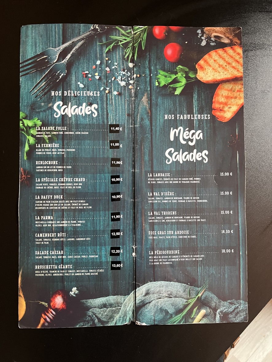 La Galetiere menu 3