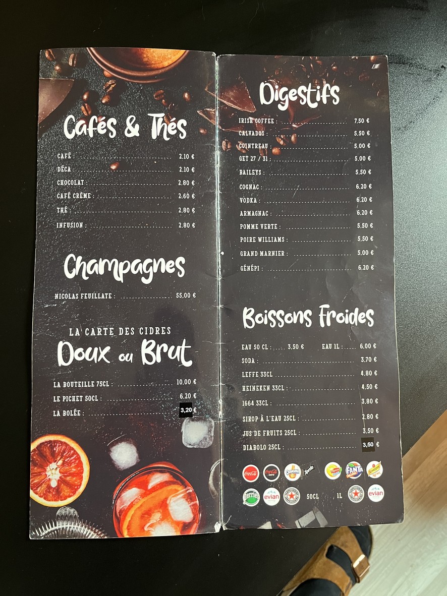 La Galetiere menu 4