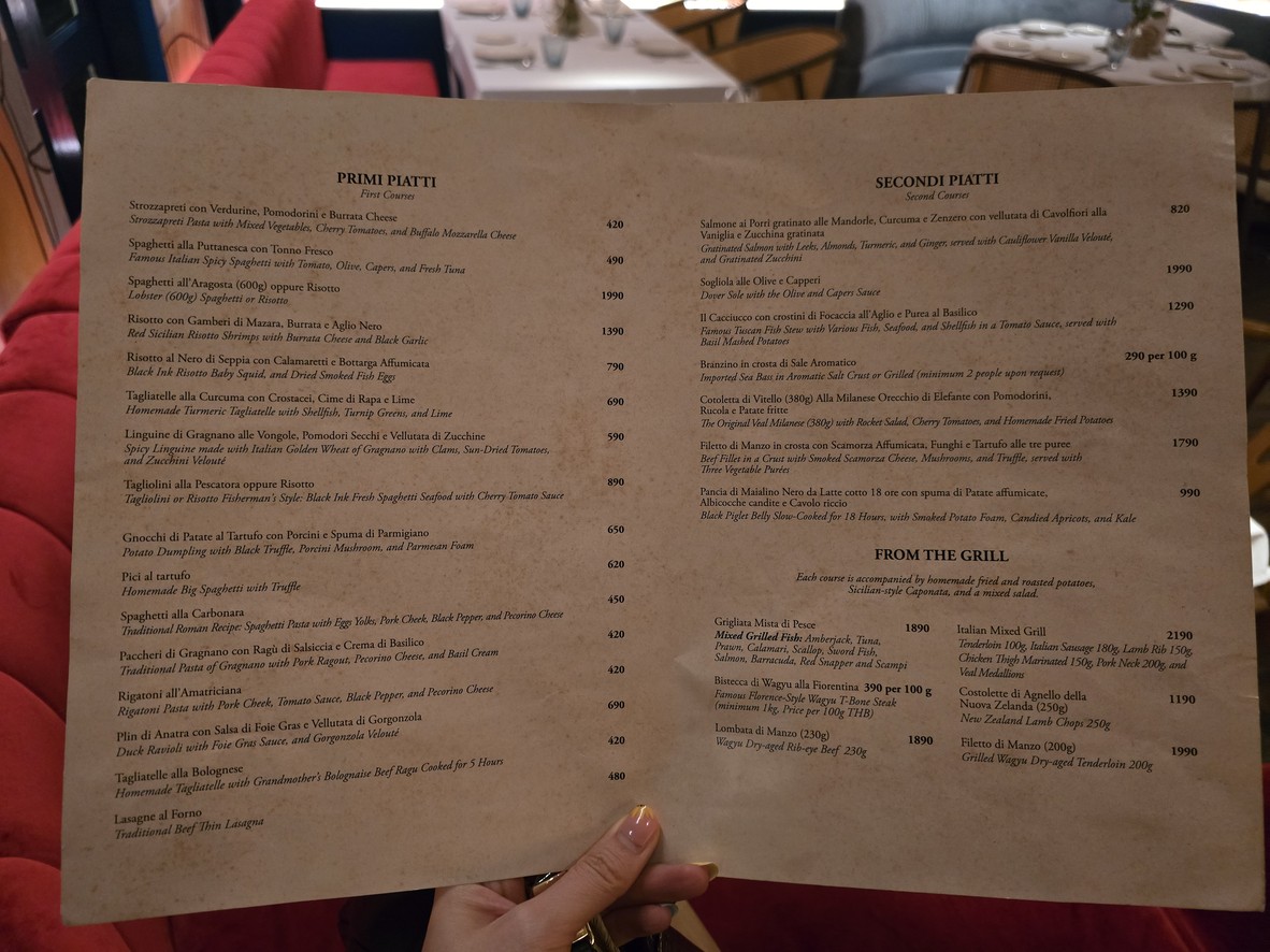 Vento Di Mare – 意大利餐厅及酒吧曼谷 menu 2
