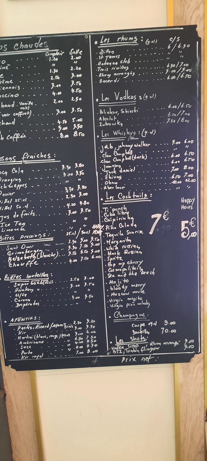Le Nouveau Village menu 1