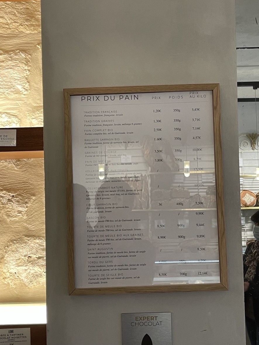 Leonie Bakery menu 1